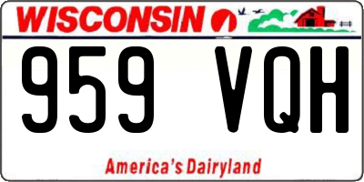 WI license plate 959VQH