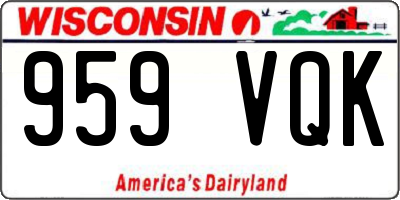 WI license plate 959VQK