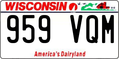 WI license plate 959VQM