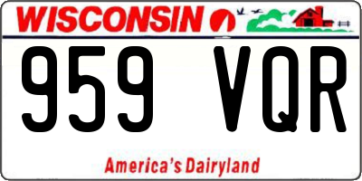WI license plate 959VQR