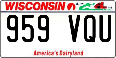 WI license plate 959VQU