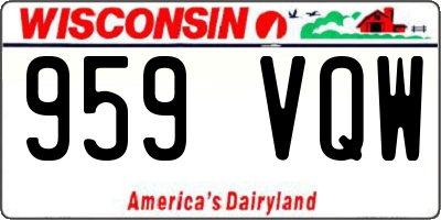 WI license plate 959VQW