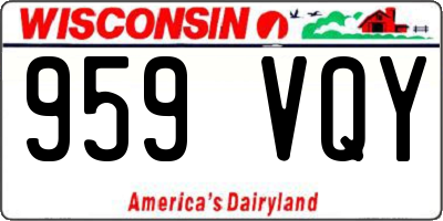 WI license plate 959VQY