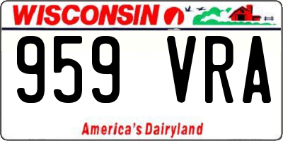 WI license plate 959VRA