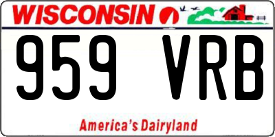 WI license plate 959VRB