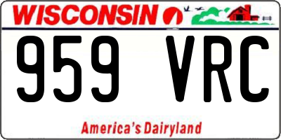 WI license plate 959VRC