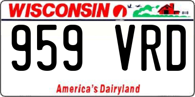 WI license plate 959VRD