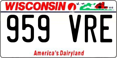 WI license plate 959VRE