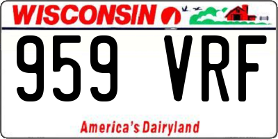 WI license plate 959VRF