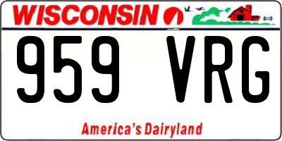 WI license plate 959VRG