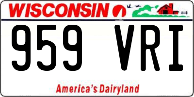 WI license plate 959VRI