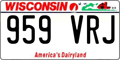 WI license plate 959VRJ