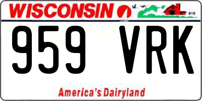 WI license plate 959VRK