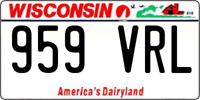 WI license plate 959VRL