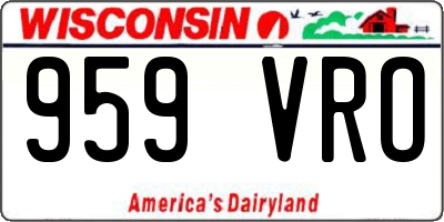 WI license plate 959VRO