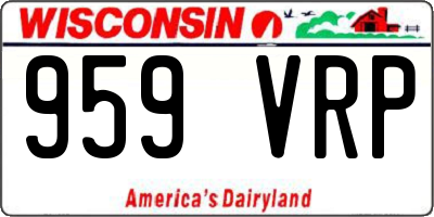 WI license plate 959VRP