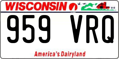 WI license plate 959VRQ