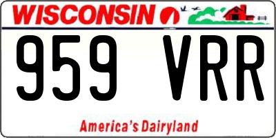 WI license plate 959VRR