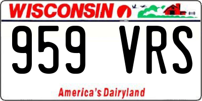 WI license plate 959VRS