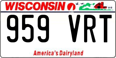 WI license plate 959VRT