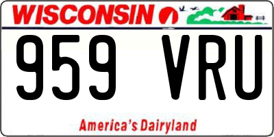 WI license plate 959VRU
