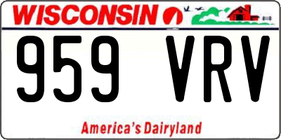 WI license plate 959VRV