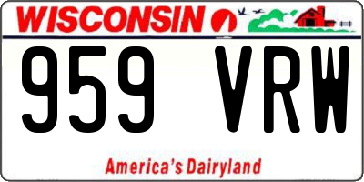 WI license plate 959VRW