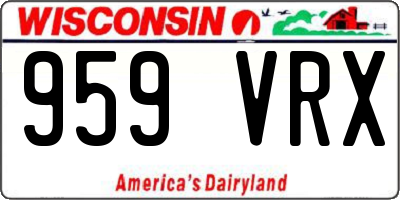 WI license plate 959VRX