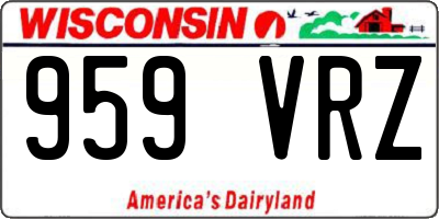 WI license plate 959VRZ