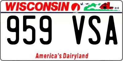 WI license plate 959VSA