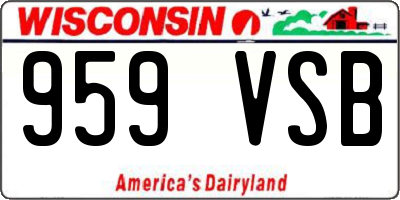 WI license plate 959VSB