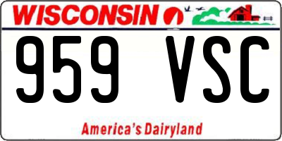 WI license plate 959VSC