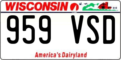WI license plate 959VSD