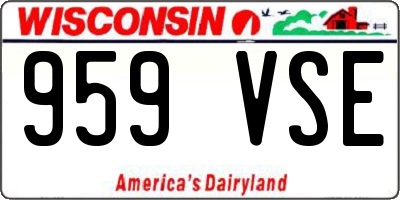 WI license plate 959VSE