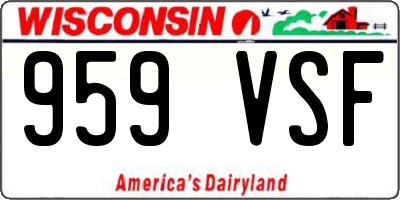 WI license plate 959VSF