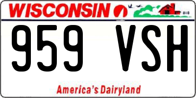 WI license plate 959VSH