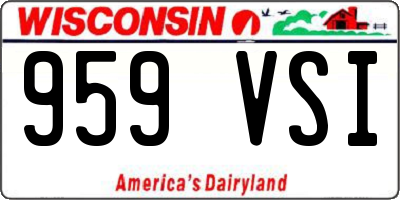 WI license plate 959VSI