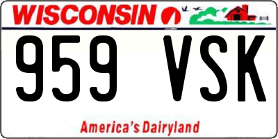 WI license plate 959VSK
