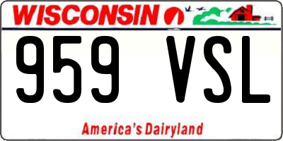 WI license plate 959VSL