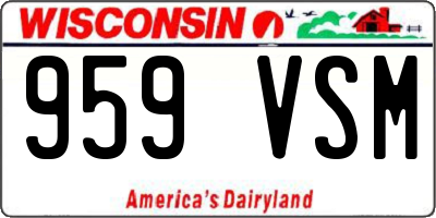 WI license plate 959VSM