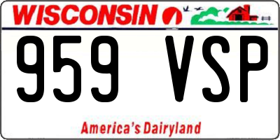 WI license plate 959VSP
