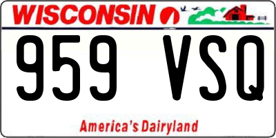WI license plate 959VSQ