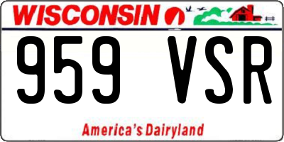 WI license plate 959VSR