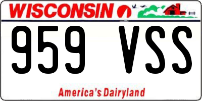 WI license plate 959VSS