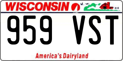 WI license plate 959VST