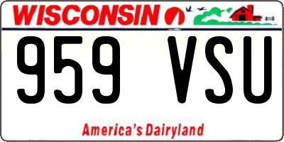 WI license plate 959VSU