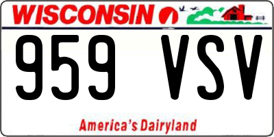WI license plate 959VSV