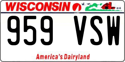 WI license plate 959VSW