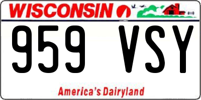 WI license plate 959VSY