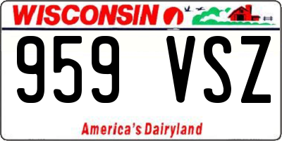 WI license plate 959VSZ